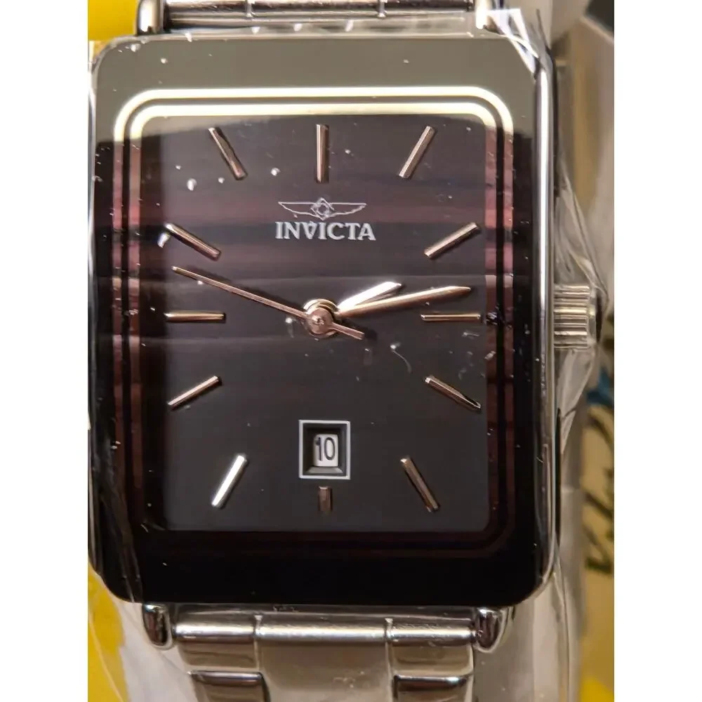 Invicta Celestial 70288 Womens Quartz Tank Watch Black Dial Stainless Steel New